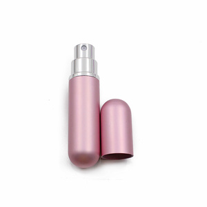 Luxury pink Aluminum 5ml Pump Refillable Travel Mini Glass Perfume Spray Bottle Cosmetic Pocket Perfume <strong>Atomizer</strong> - Product Image 1