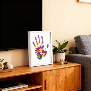 Cornice Fotografica in Legno Trasparente Kit per Impronte di Mani Famiglia Coppie Fai-da-Te Ricordo Baby Shower Set Regalo Infinito - Product Image 6