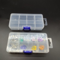 Boîte de rangement en plastique transparente rectangulaire à 8 compartiments détachable avec crochet pour l'emballage à domicile