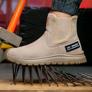 Bottes de sécurité OLICOM unisexes en daim de vachette de haute qualité, avec embout en acier anti-écrasement, antistatiques, à enfiler, chaussures de travail, chaussures de sécurité - Product Image 3