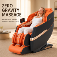 OYEAL Meilleur vendeur, fauteuil de massage intelligent portable multifonctionnel en cuir PU noir 3D, massage du corps et des pieds, zéro gravité