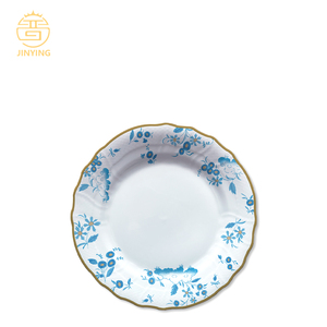 अनुकूलित रोमांटिक नए डिजाइन वेडिंग चार्जर प्लेट ब्लू बोन चीन डिनरवेयर - Product Image 3