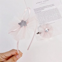 Accessoires de cheveux de fête pour filles douces bandeau d'oreilles de fleurs de couleur bonbon pour enfants pinces à cheveux étoile en PU