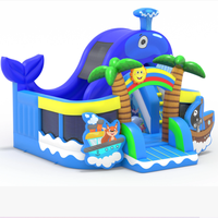 Château gonflable commercial d'extérieur pas cher Seaworld, combo château gonflable et trampoline