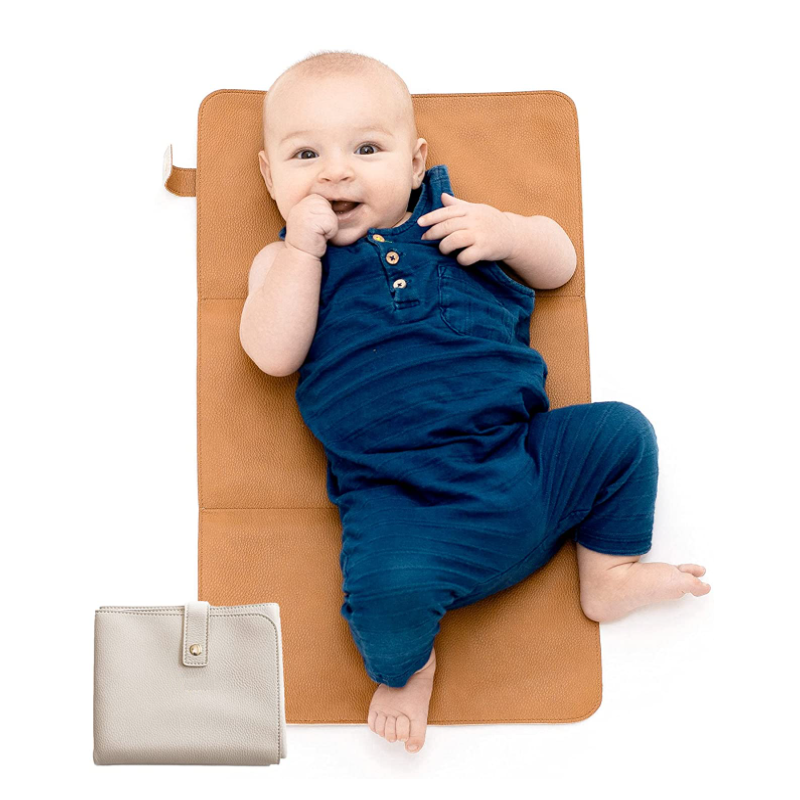 Портативный водонепроницаемый детский кожаный пеленальный коврик YY, минималистичный Дорожный Коврик для смены подгузников, уличный детский Пеленка, коврик для смены