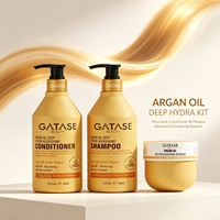 Kit de Shampooing, Après-Shampooing et Masque Capillaire à l'Huile d'Argan pour Cheveux Frisés, Secs et Abîmés, Sans Sulfate, Vente en Gros OEM