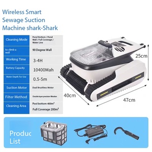 <span class=keywords><strong>Robot</strong></span> de nettoyage de <span class=keywords><strong>piscine</strong></span> <span class=keywords><strong>Shark</strong></span>, acier inoxydable de haute qualité, aspiration automatique sans fil pour piscines et spas avec batterie au lithium - Product Image 6