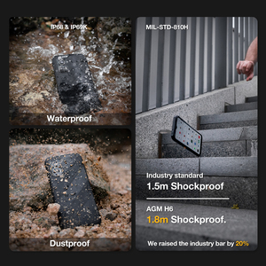 Agm H6 Lite 8GB(4 + 4)+ 128GB siêu mỏng gồ ghề Android 13 4900mAh Octa Core 50MP máy ảnh điện thoại thông minh Điện thoại gồ ghề - Product Image 4