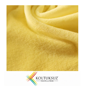 ผ้ากำมะหยี่ถักคุณภาพสูง 240gsm สีเหลืองออร์แกนิก ผลิตจากผ้าฝ้าย 100% สำหรับตัดเย็บเสื้อผ้า ผลิตจำนวนมากในตุรกี - Product Image 1