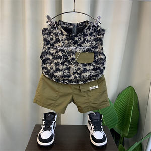 Set Estivo per Ragazzi in Stile Coreano con Gilet in Velluto a Coste, Nuova Moda 23, Elegante Completo Senza Maniche a Due Pezzi per Bambini - Product Image 3