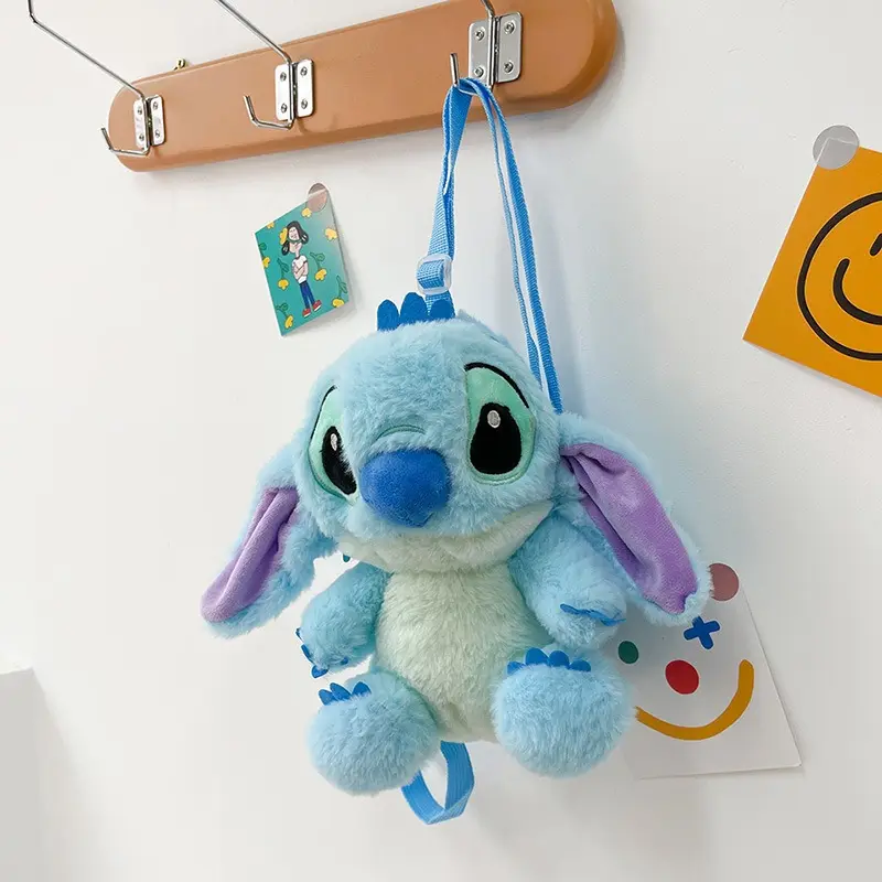 Nueva Mochila De felpa de dibujos animados Stitch & Lilo, figura de Anime, muñeco de peluche Stitch, bolsos de juguete de peluche, mochilas escolares para niños