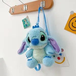Ransel kartun Stitch & Lilo mainan boneka figur Anime Stitch tas tangan boneka tas sekolah untuk anak-anak