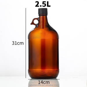 Botellas de Vidrio Ámbar de Laboratorio de 2.5L y 4L con Tapones de Corcho para Envasar <span class=keywords><strong>Cerveza</strong></span> y Vino - Product Image 5
