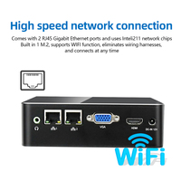 Nuevo Mini Ordenador OEM para Oficina con VGA para Pantalla Dual, M.2 WiFi, Intel Pentium 5405U, 4G DDR4 RAM, 64G SSD