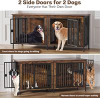 78-Zoll XXL Haustierbett aus Massivholz, Doppel-Hundekäfig-Trennwand, Robuster TV-Ständer für Große Hunderassen, Möbel-Stil Bett