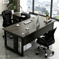 JIUSHUN Muebles de Oficina Ejecutivos de Lujo Modernos de Alta Gama, Escritorio en Forma de L para Jefe/CEO, Personalizado