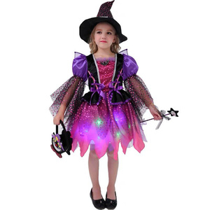 Hermoso disfraz elegante de brujas <span class=keywords><strong>para</strong></span> niños con luz Led <span class=keywords><strong>para</strong></span> niñas <span class=keywords><strong>Halloween</strong></span> - Product Image 3