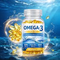 Gélules d'huile de poisson Oméga 3 1000mg EPA DHA Santé cardiaque, cérébrale et articulaire Complément alimentaire OEM ODM