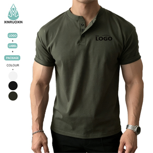 T-shirt Polo da <span class=keywords><strong>Uomo</strong></span> Stile Americano Retrò, Manica Corta, con Bottoni sul Collo, per Fitness e Sport - Product Image 1