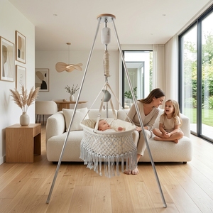 Soporte de Aluminio para Columpio de Bebé, Trípode para <span class=keywords><strong>Hamaca</strong></span> de Bebé, Soporte para Cuna de Bebé con Color Personalizado, Venta al Por Mayor de Fábrica - Product Image 1