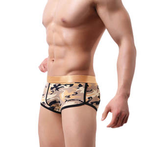 Calzoncillos Bóxer estampados para hombre, Algodón puro, estampado de camuflaje, <span class=keywords><strong>gay</strong></span>, ropa interior de cintura media - Product Image 2