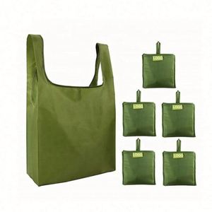 Factory Wholesale Custom Logo Fashion Eco-Friendly Pouch Foldable Ripstop Nylon Reusable Folding Polyester Shoulder Shopping <b>Bag</b> - Product Image 1