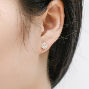 BES gros argent 14K 18K or glacé forme ronde boucles d'oreilles S925 zircone Hip Hop femme homme erraing bijoux - Product Image 2