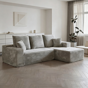 <span class=keywords><strong>Canapé</strong></span> modulaire multifonctionnel en forme de L, neuf, avec housse en <span class=keywords><strong>tissu</strong></span> peluche long <span class=keywords><strong>confortable</strong></span> et mousse de soutien robuste, convertible en lit - Product Image 5