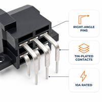 828801-2 929519-2 Connecteur automobile domestique, insert 6 broches, support de broches courbées pour extrémité de circuit, 12V 10A, pas de 5,0 mm, calibre 16-14, femelle