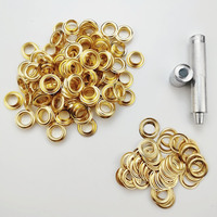 Œillet en laiton à pression Acme de 12 mm de diamètre intérieur avec outil d'installation pour boucle de bâche et toile à trous ronds