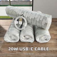 Golden Supplier-Cables DE DATOS USB C a tipo C de 20W de carga rápida, 1m, 2M, 3m, cobre puro con chaqueta TPE, blindaje trenzado para cámaras