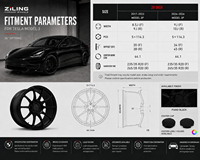 Rines de Aleación Personalizados ZL para Tesla Model 3 Performance, Ruedas Monobloque Forjadas de 20 Pulgadas