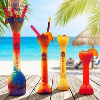 Gobelets jetables en plastique PET ondulés pour boissons glacées, avec pailles courbées, impression personnalisée, longs couvercles et pailles pour fêtes, vente en gros