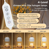 Lampe chauffe-cire aromathérapie réglable en bois massif, diffuseur d'huiles essentielles, lampe de table pour ambiance chambre