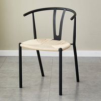 Chaise de salle à manger en rotin de style nordique, design en Y, dossier en métal, pour usage domestique, maisons d'hôtes, salons de thé, et salles d'étude de style chinois