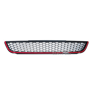 กระจังหน้าทรงรังผึ้ง Volkswagen ลายเส้นสีแดง ชุบโครเมียมสีดำ ผลิตจากพลาสติก ABS สำหรับกันชนหน้าตรงกลาง ใช้ได้กับ Sagitar Jetta MK6 ปี 2012-2014 - Product Image 1