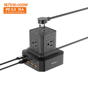 Nouvelles tendances 100W Power Strip Tower Supply of U.<span class=keywords><strong>S</strong></span>. Regulatory Outlet AC Household Power Sockets Desktop Type C + USB Strips Plug - Product Image 4