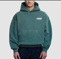 Sweat à capuche ample IKDEER personnalisé en coton épais 100 % sans cordon, avec logo sur mesure, pull molletonné surdimensionné