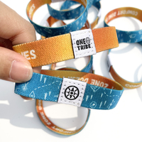 Bracelet en tissu élastique RFID NFC Q-9 avec logo personnalisé, étanche, en polyester, à la mode, avec citation biblique chrétienne quotidienne