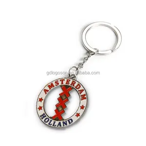 Souvenir Manufacturer Amsterdam XXX Metal Key Chains Red Green Keychain Custom Keyring