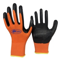 Gants de construction orange NMsafety Gants de jardin en nitrile avec logo personnalisé Gants d'assemblage ANSI