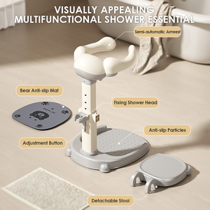 Support multifonctionnel réglable pour douche de bébé avec siège détachable - Product Image 4