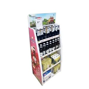 Espositore per bevande portabottiglie per vino al dettaglio soft drink espositore da pavimento in carta ondulata