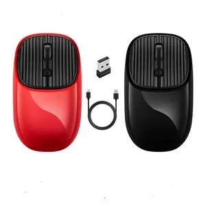New Item Ergonomic Design 1600 DPI 4 Keys 2.4Ghz Optical Rechargeable Wireless Mouse with Type-C Charging Port