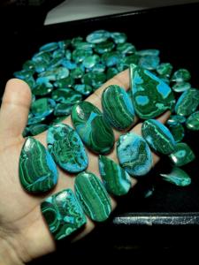 Pierres précieuses en vrac de malachite et chrysocolle naturelles, faites à la main, de haute qualité, formes variées, pour la fabrication de bijoux (pour tiers) - Product Image 3