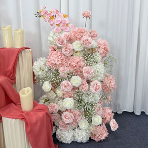 وردي ونفس الطفل قوس زهرة اصطناعية واقعية عمود الأزهار ديكور الكلمة لحفلات الزفاف عيد ميلاد اقتراح الخطوبة - Product Image 2