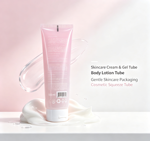 หลอดบีบเนื้อนิ่มสีชมพูโปร่งแสงพร้อมฝาปิดแบบพลิกสีขาว หลอดเปล่าขนาด 100 มล. สำหรับบรรจุภัณฑ์เจลครีมบำรุงผิว - Product Image 1
