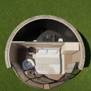 Casa de Glamping Redonda para Exteriores en Venta, Modelo RH50, Villa de Lujo en Forma de Domo, <span class=keywords><strong>Cabaña</strong></span> Prefabricada de <span class=keywords><strong>Madera</strong></span> - Product Image 5