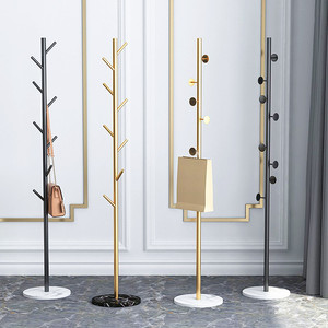 Shell Craftsman Marble Coat <b>Rack</b> Floor Standing Minimalist Modern Design For Home Use With Bag And <b>Clothes</b> Hooks - Product Image 2