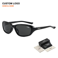 Lunettes de soleil unisexes tendance Y2K en gros, lunettes de soleil de sport ovales vintage enveloppantes pour hommes, conduite en plein air, logo personnalisé